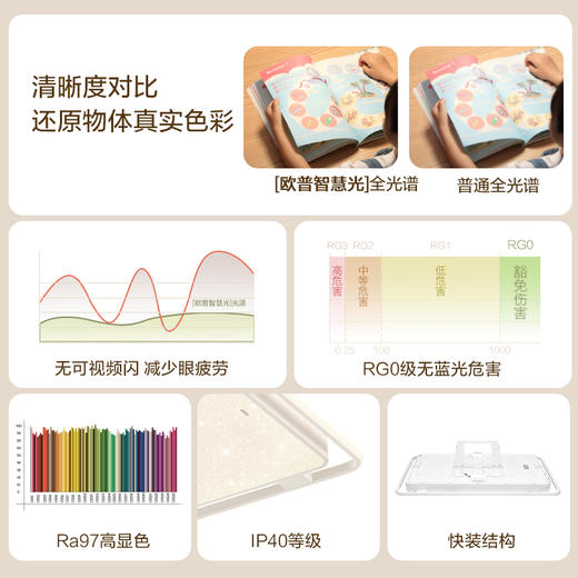 欧普（OPPLE）1m大尺寸LED全光谱护眼灯具饰星和满天星客厅卧室吸顶灯悦心 商品图2