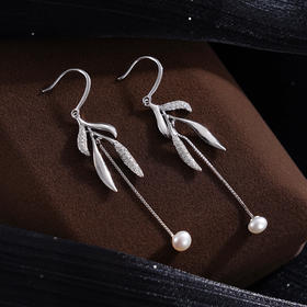 子佩集S925银珍珠耳环【Z16335】纯银珍珠流苏2409