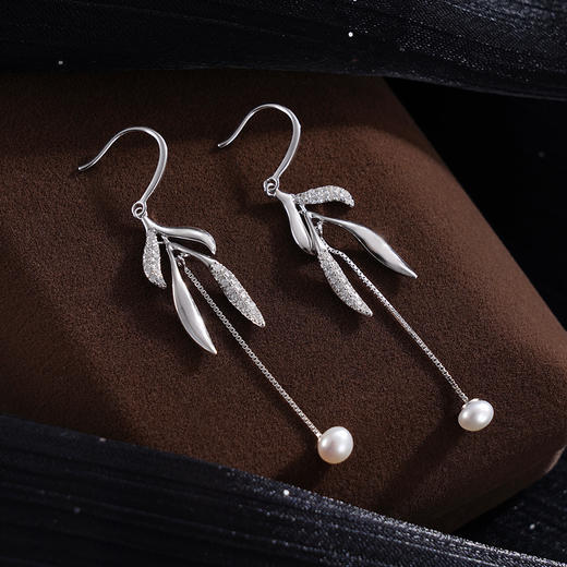 子佩集S925银珍珠耳环【Z16335】纯银珍珠流苏2409 商品图2