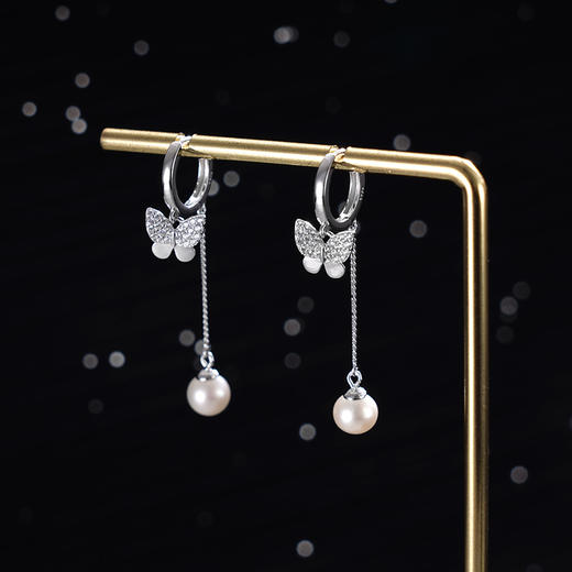 子佩集S925银珍珠耳环【Y-9072】纯银珍珠扣环耳圈2409 商品图1