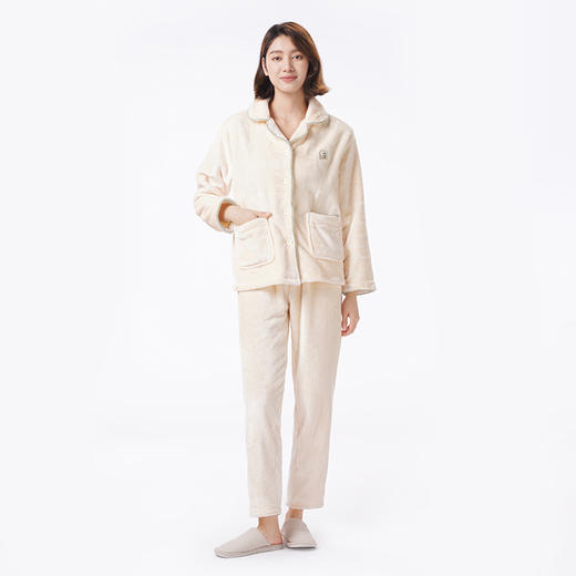 都市丽人睡衣亲情蜜语长袖家居服双面法兰绒厚女士法兰绒套装LHT0B4 商品图1