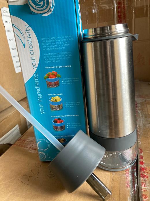 contigo康迪克缤纷水果榨汁水杯吸管杯灰色款容量20oz原装正品 商品图1