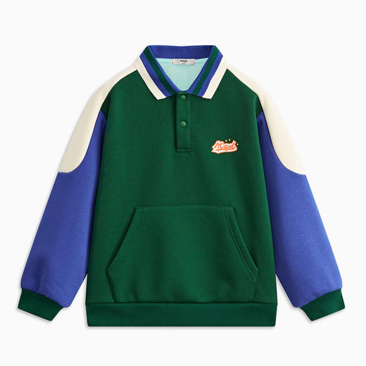 【MQD】童装男大童帅气加绒保暖卫衣秋冬新款韩版时尚撞色字母上衣 商品图4