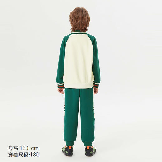 【MQD】【上衣+裤】童装男大童冬学院风撞色插肩袖运动套装 商品图3
