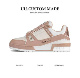 驴家 Trainer 牛皮革 圆头系带 低帮 板鞋 男女同款 粉（HC）