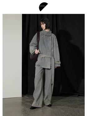 半圆/D24302405/水洗牛仔风衣