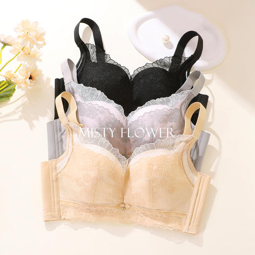 【A-D杯】熳洁儿 性感蕾丝文胸聚拢上托小胸聚拢大胸显小收副乳内衣24761515/24761516 商品图12