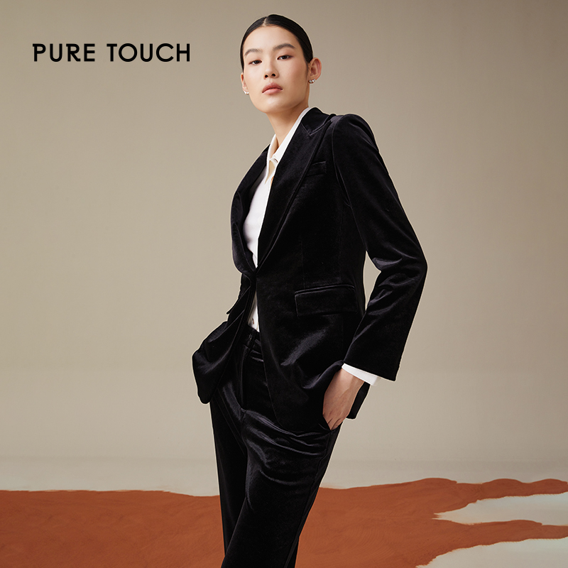 pure touch丝绒西服外套1312243378