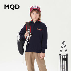 【MQD】童装男大童冬学院风休闲翻领毛衣儿童潮酷针织衫上衣