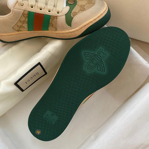 GUCCI古驰 Screener 帆布 GG珐琅 脏脏鞋 时尚板鞋 男女同款（HC） 商品图7