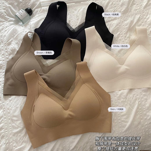 秋冬磨毛保暖文胸罩 背心式无痕无钢圈 收副乳提拉软支撑防下垂内衣 商品图0