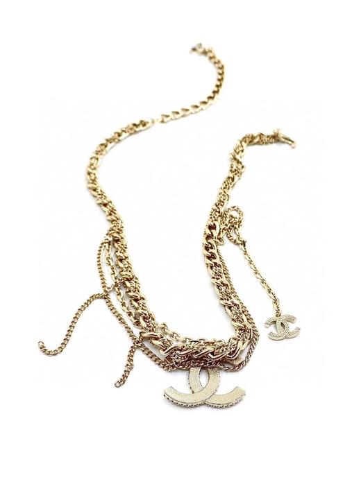 chanel｜香奈儿2022新款浅金色黄铜链条多层法式复古气质感项链 （BM ） 商品图3
