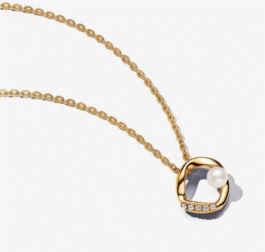 百货世界-潘多拉密镶圆圈珍珠锁骨链 商品图0
