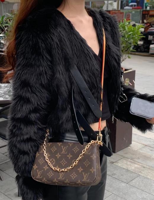 驴家  新款麻将   老花满印拉链开合  手提单肩包   女款  棕色（CB） 商品图5