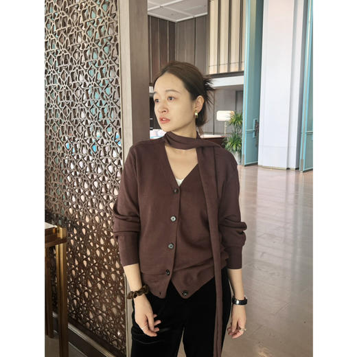 25特价🍂2409112     Lem**围脖V领针织衫 商品图1