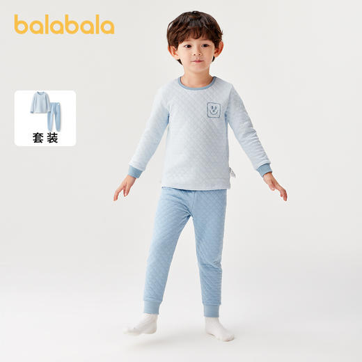 巴拉巴拉儿童保暖内衣套装冬季加厚夹棉男童舒适秋衣秋裤打底睡衣 商品图0