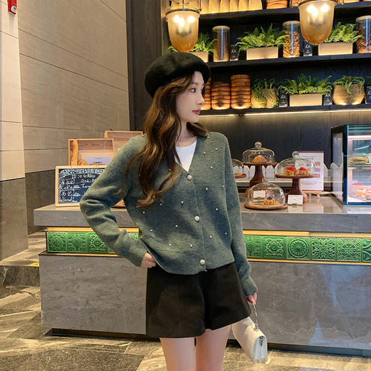 奢姿2024年秋季新款大码女装气质钉钻上衣胖妹妹法式V领穿搭套装9843668257 商品图4