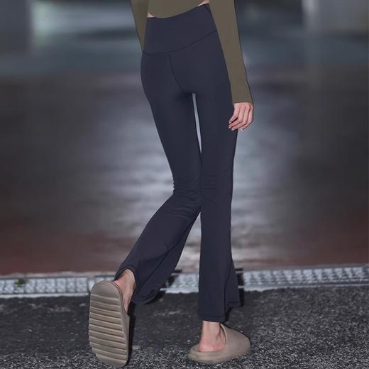 【3~5天发货】跃牌【美度空间】系列 莱卡裸感无尺码微喇裤高腰提臀无尴尬线瑜伽裤ADCK1524 商品图3