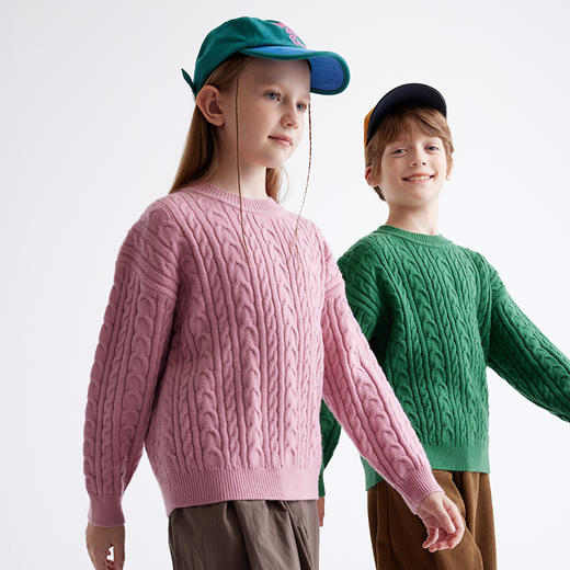 【多巴胺毛衣】儿童软糯复古麻花毛衣PDMY2402 商品图1