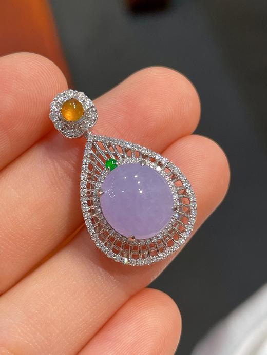 18k紫罗兰翡翠吊坠 商品图1