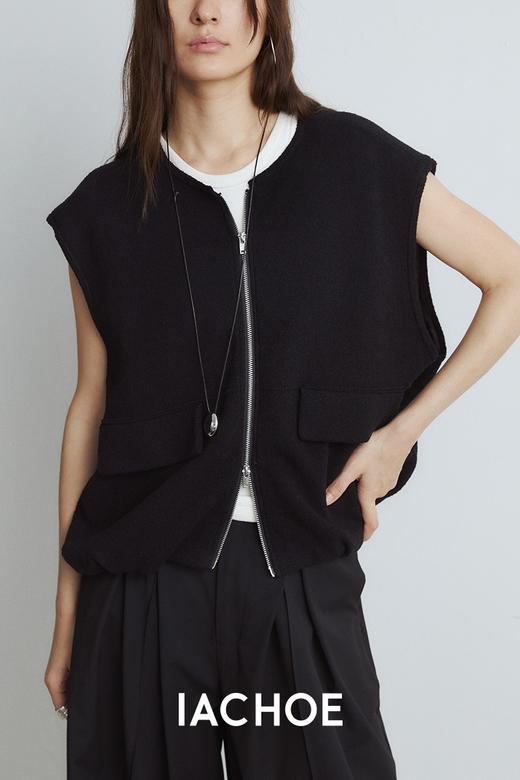 棉仓3561599001-秋装搭配*宽松背心马甲 拉链宽松马甲短外套 商品图4