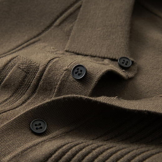 【新款DPF】大依优型翻领毛衣针织短袖背心休闲针织衫毛背心满印字母加肥加大上衣男士胖子大码毛衫t恤打底 商品图3