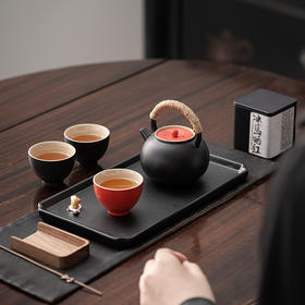 知者觉器中国红蜗牛干泡盘提梁壶