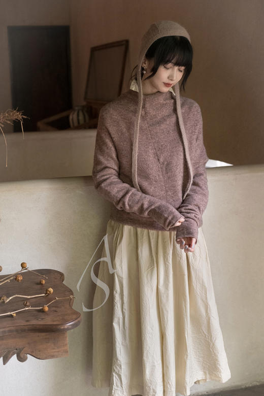 Gunia 浅褐色羊毛手织童话帽 商品图4