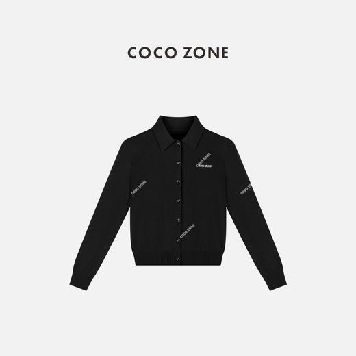 COCO ZONE 简约polo领毛针织开衫时尚单排扣上衣CC1C1883 商品图0