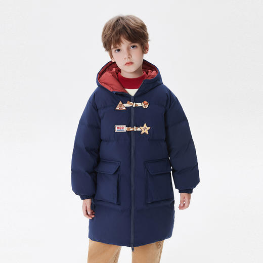 【MQD】【三防】童装男大童中长款羽绒服冬装学院风儿童三防羽绒外套 商品图1