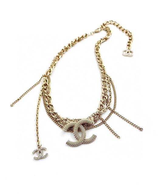 chanel｜香奈儿2022新款浅金色黄铜链条多层法式复古气质感项链 （BM ） 商品图4