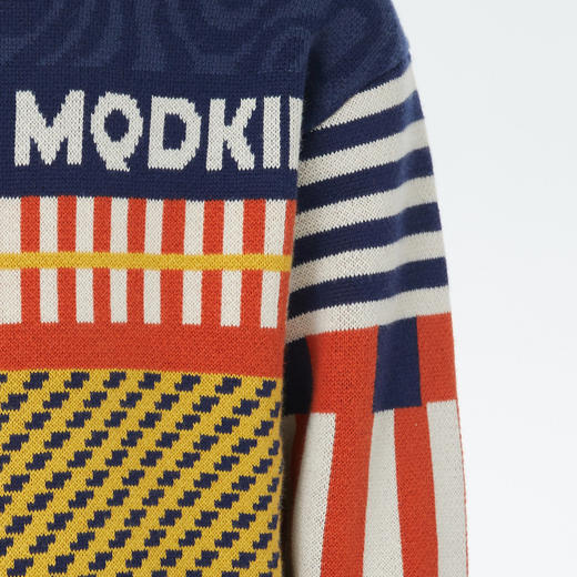 【MQD】童装男童毛衣冬季新款加厚保暖复古半高领撞色儿童针织衫 商品图2