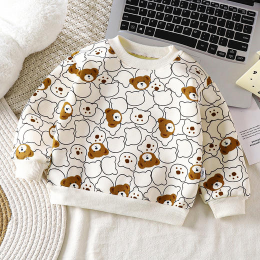 【休闲韩版，游玩逛街，一款搞定】儿童毛衣秋冬新款 男童宝宝加绒加厚 女童外套长袖卫衣童装-QQ 商品图3