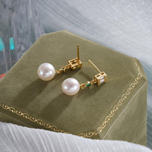 子佩集S925银珍珠耳钉【JYEH080】纯银珍珠镀金2409 商品图3