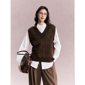 棉仓356699001-雪尼尔花式纱宽松马甲