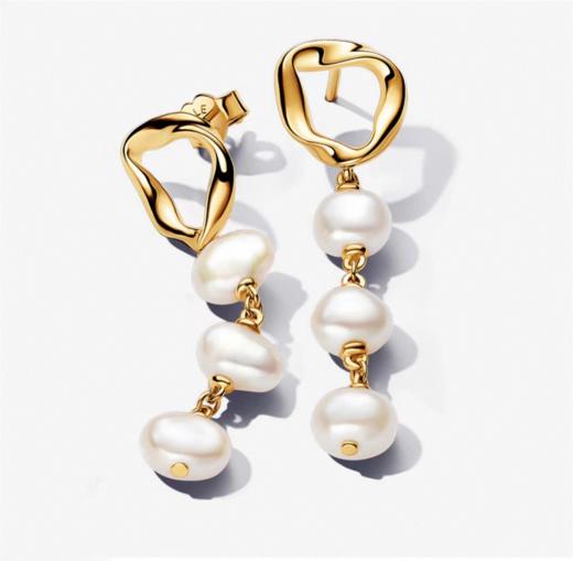 百货世界-潘多拉圆圈巴洛克珍珠耳坠 商品图0