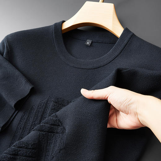 【新款DPF】大依优型毛衣针织短袖背心休闲针织衫毛背心满印字母加肥加大上衣男士胖子大码毛衫t恤打底 商品图5