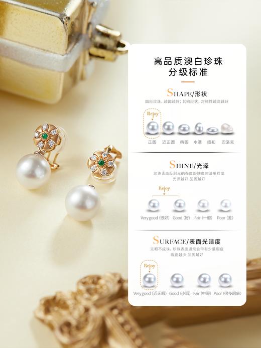 【天猫同款】18K金两戴款钻石祖母绿珍珠耳夹 芳翠 商品图4