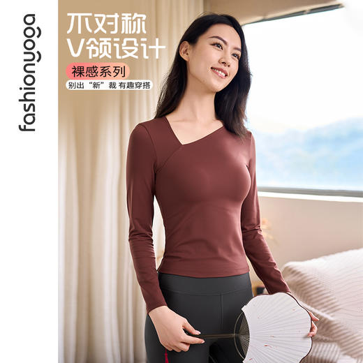 FC14356优雅斜领长袖 商品图0