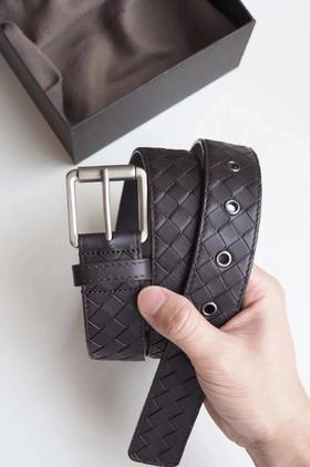 BV|  （咖啡色）原单Bv宝缇嘉腰带，3.5cm宽|（CB）