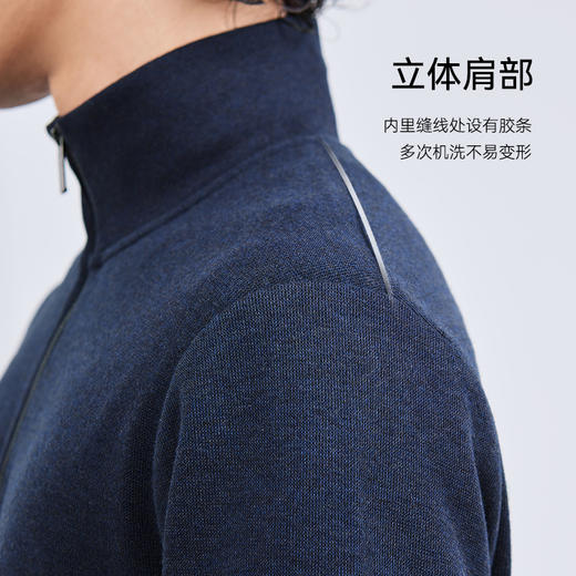 十如仕针织半拉链法式罗纹美利奴羊毛衫FS08 商品图3