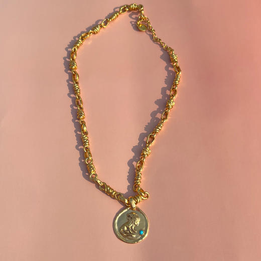 订购6个月到｜Goossens Paris-星座系列-狮子座 绿松石 粗链 项链［法国设计师］ 商品图3