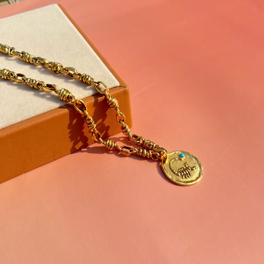 订购6个月到｜Goossens Paris-星座系列-天蝎座 绿松石 粗链 项链［法国设计师］ 商品图0