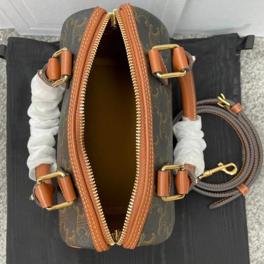 赛琳|老花牛皮革小号波士顿包|Jx（CB） 商品图5