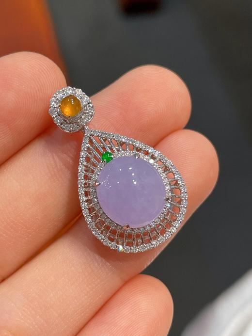 18k紫罗兰翡翠吊坠 商品图2