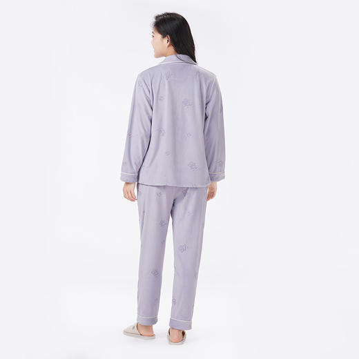 都市丽人睡衣生活家居长袖家居服海岛绒剪花厚女士海岛绒套装LHT1Q6 商品图3