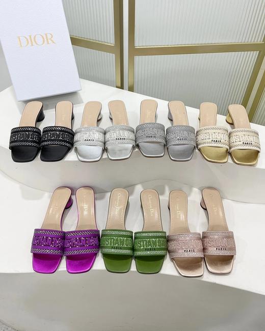 迪家|23*刺绣圆跟拖鞋16色|HD 商品图2