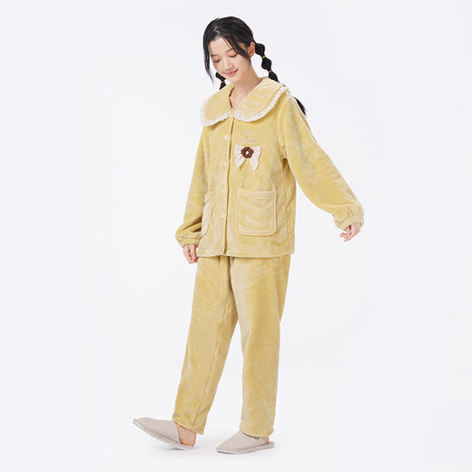 都市丽人睡衣生活家居长袖家居服双面法兰绒厚女士法兰绒套装LHT1R5 商品图2
