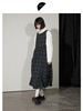 半圆/D24310381/不对称抽褶格纹羊毛呢背心裙 商品缩略图0