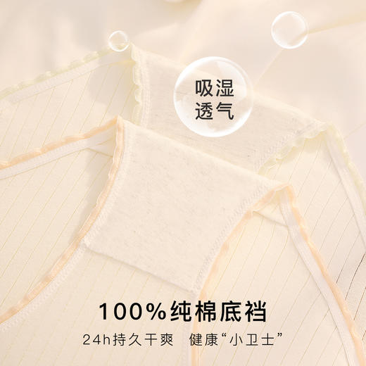 纯棉抑菌女士内裤舒适透气高弹不勒中腰提臀收腹三角裤淘气绵绵内裤7条装 商品图2